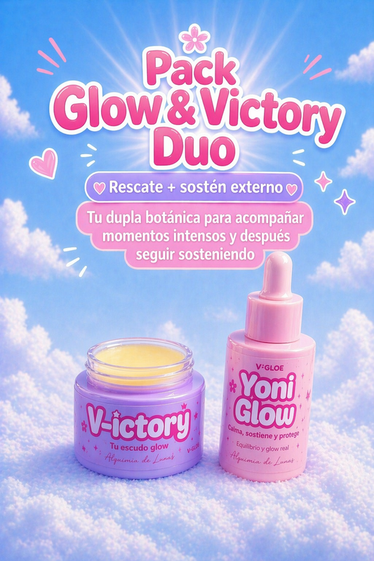 Glow & Victory Duo 💎 Calma y sostén externo para zona íntima