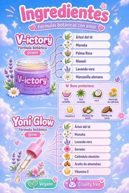 Glow & Victory Duo 💎 Calma y sostén externo para zona íntima